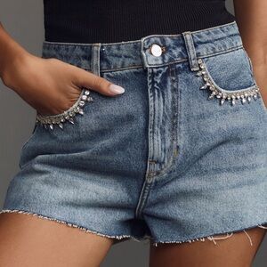 Pilcro Lover Embellished Denim Shorts